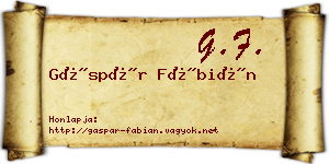 Gáspár Fábián névjegykártya